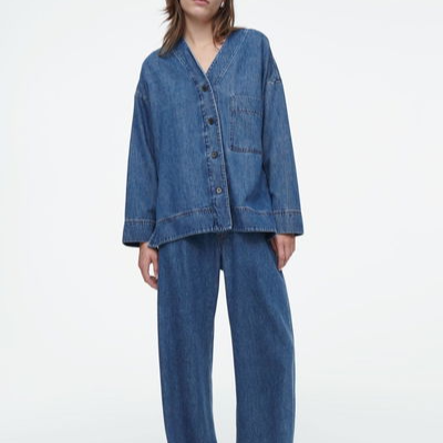Mira Camicia da Donna in Jeans con Scollo a V | Maniche Lunghe, Autunno/Inverno