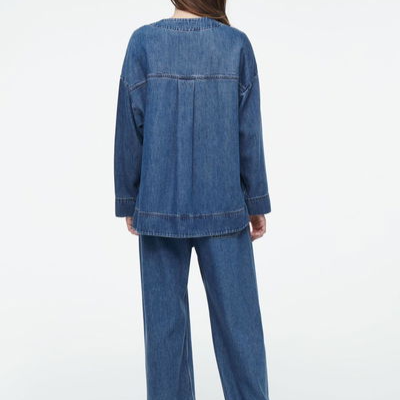 Mira Camicia da Donna in Jeans con Scollo a V | Maniche Lunghe, Autunno/Inverno