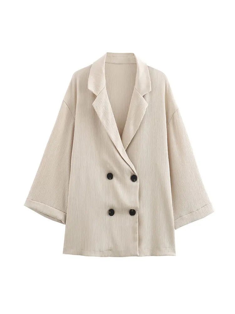 Dalia Completo Donna Elegante con Blazer e Pantaloni a Gamba Larga | Maniche Lunghe, Doppiopetto 2