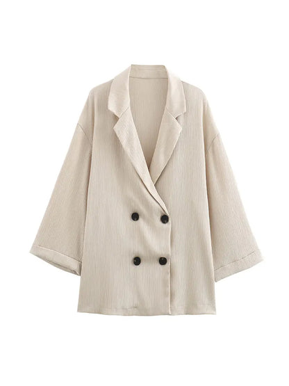 Dalia Completo Donna Elegante con Blazer e Pantaloni a Gamba Larga | Maniche Lunghe, Doppiopetto 2