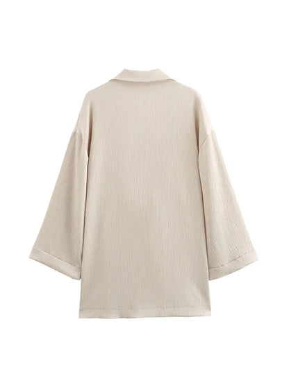 Dalia Completo Donna Elegante con Blazer e Pantaloni a Gamba Larga | Maniche Lunghe, Doppiopetto 3