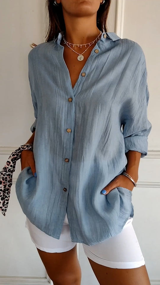 Dalia Women's Shirt | Lightweight Cotton, Elegant Summer Style 0