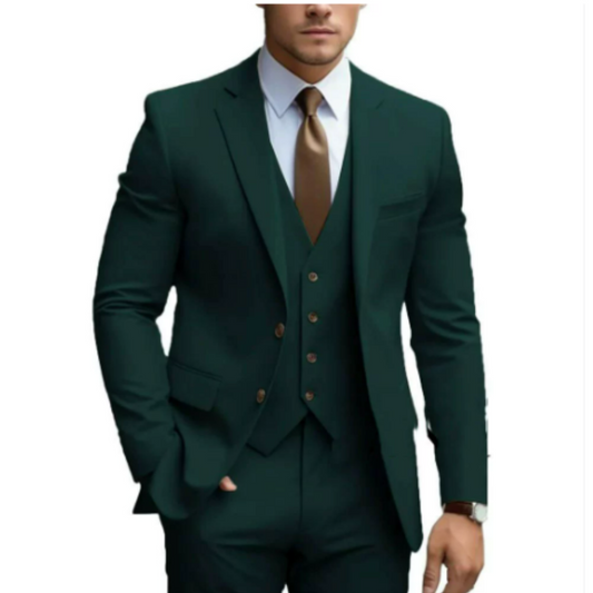 Dario Uomo Abito da Cerimonia | Elegante Tre Pezzi, Slim Fit, Blu Navy e Grigio Scuro 0