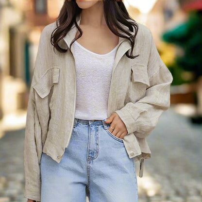 Flera Giacca Donna Leggera in Cotone Stile Coreano | Maniche Lunghe, Versatile 0