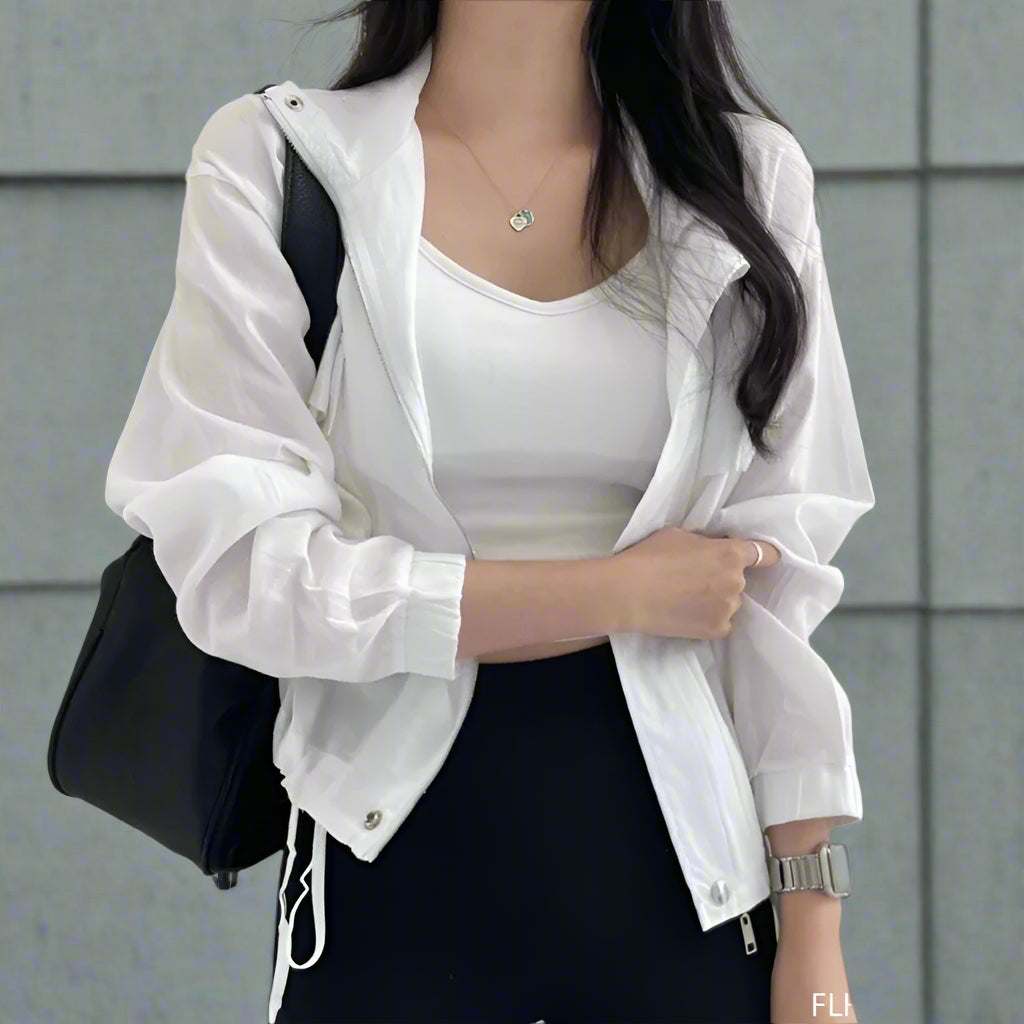 Flera Giacca Donna Leggera in Cotone Stile Coreano | Maniche Lunghe, Versatile 2