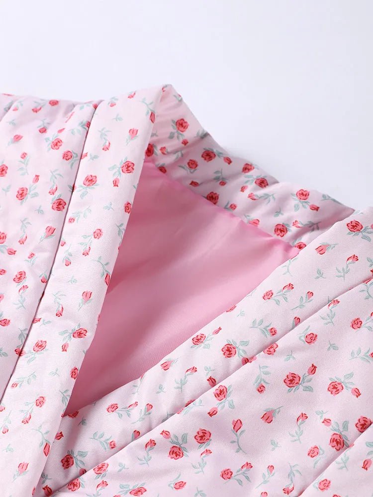 Florina Giacca da Donna Trapuntata Floreale | Maniche Lunghe, V-Collo 4