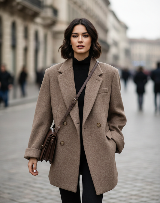 Elia Cappotto da Donna in Misto Lana Medio Lungo | Da Ufficio, Spesso, Invernale