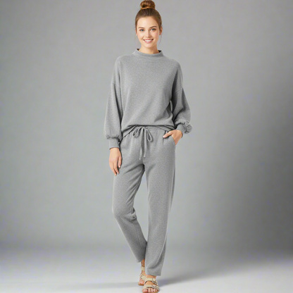 Vyra Set Donna Maglione a Collo Alto e Pantaloni | Tinta Unita, Autunno/Inverno