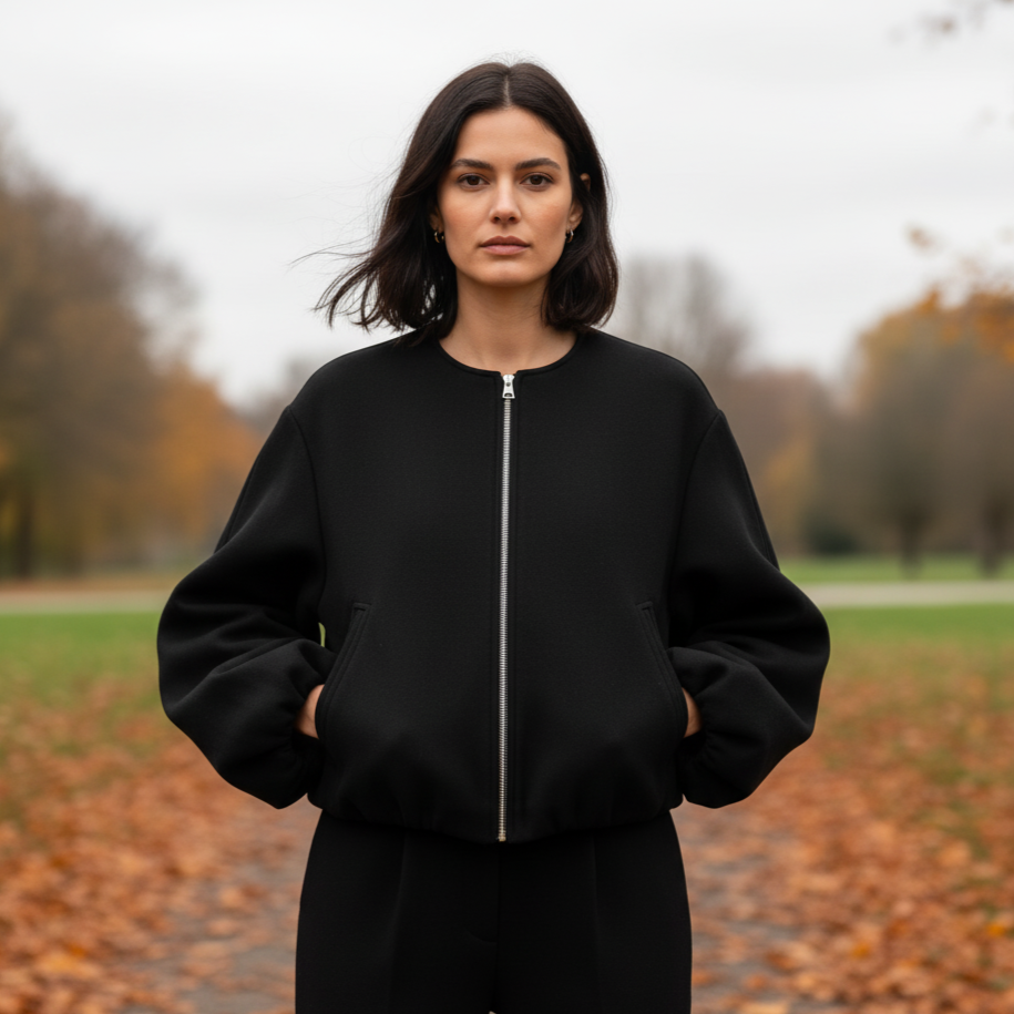 Lisana Giacca Bomber da Donna Invernale | Con Cerniera, Stile Retrò