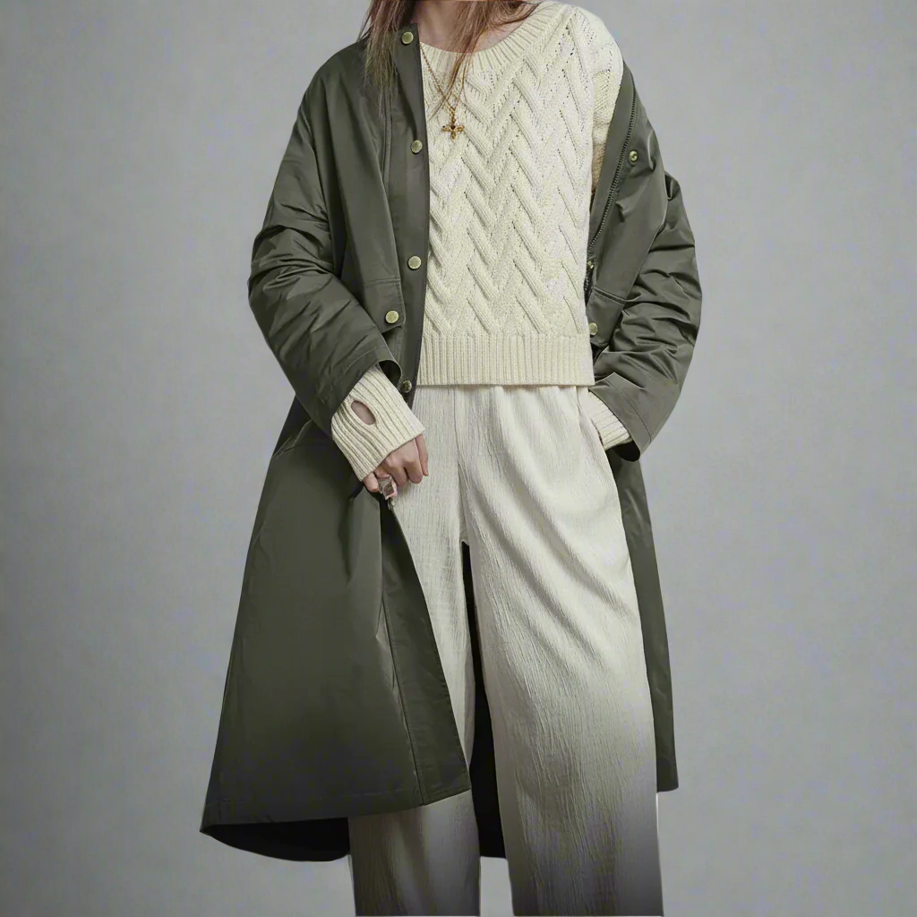 Lucia Trench Oversize da Donna Medio Lungo con Tasche a Patta | Autunnale