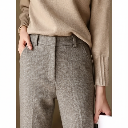 Tavia Pantaloni da Tweed Eleganti per Donna | Vita Alta, Effetto Snellente