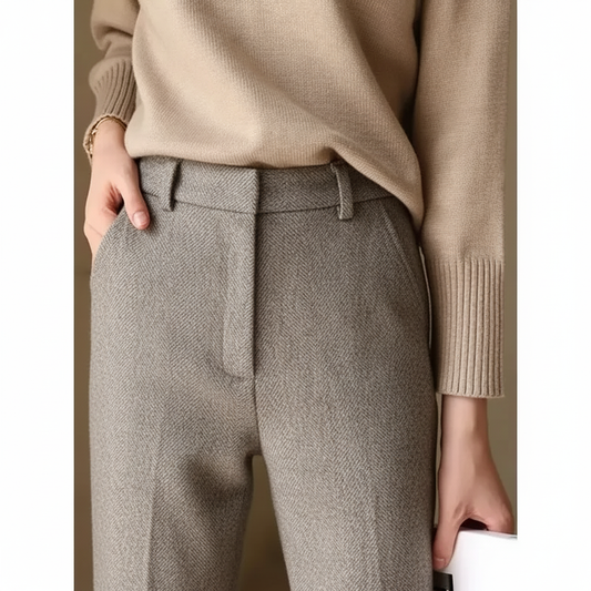 Tavia Pantaloni da Tweed Eleganti per Donna | Vita Alta, Effetto Snellente