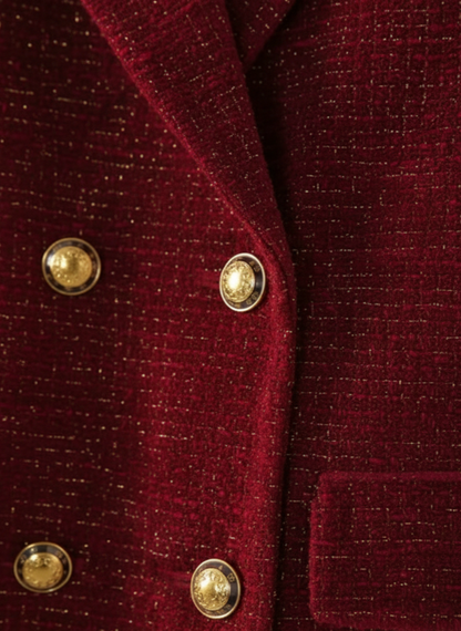 Teresa Tailleur Doppiopetto a Costine da Donna | con Pantaloni a Vita Alta, Dritti