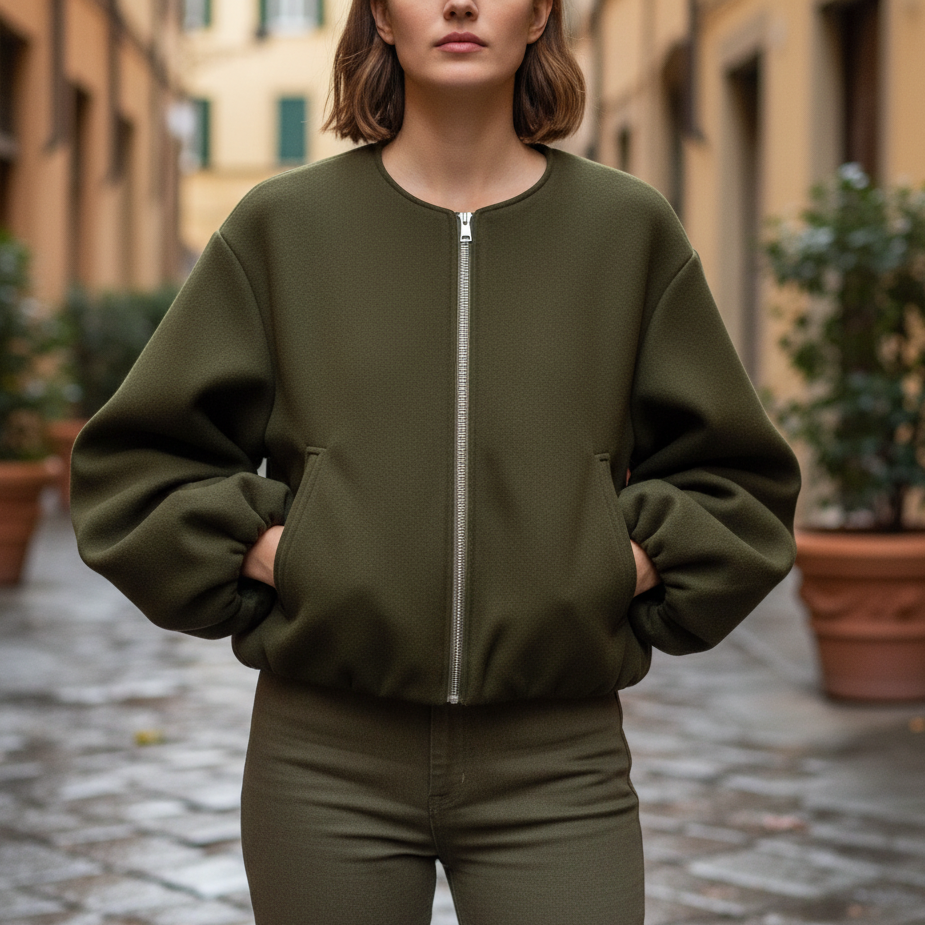 Lisana Giacca Bomber da Donna Invernale | Con Cerniera, Stile Retrò