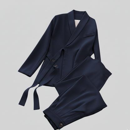 Amara Completo Coreano da Donna | con Blazer Cinturato e Pantaloni Ampi