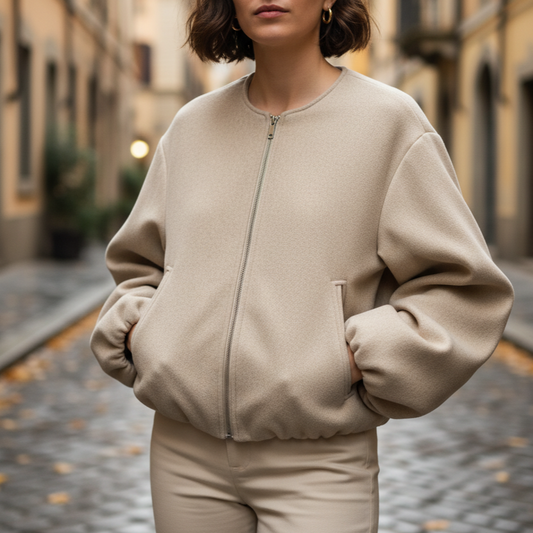 Lisana Giacca Bomber da Donna Invernale | Con Cerniera, Stile Retrò