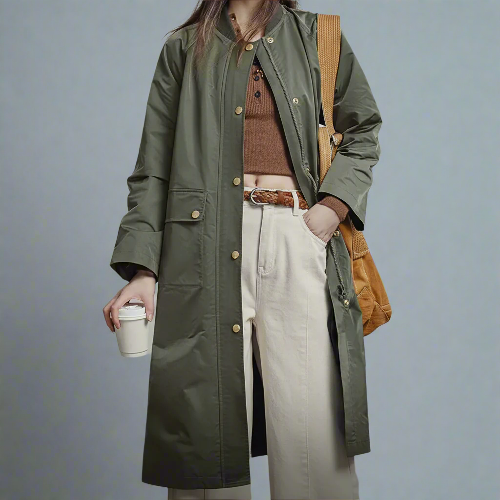 Lucia Trench Oversize da Donna Medio Lungo con Tasche a Patta | Autunnale