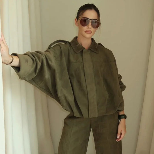 Haxo Giacche da Bomber in Pelle per Donna | Eleganti, Maniche Lunghe, Corto 5