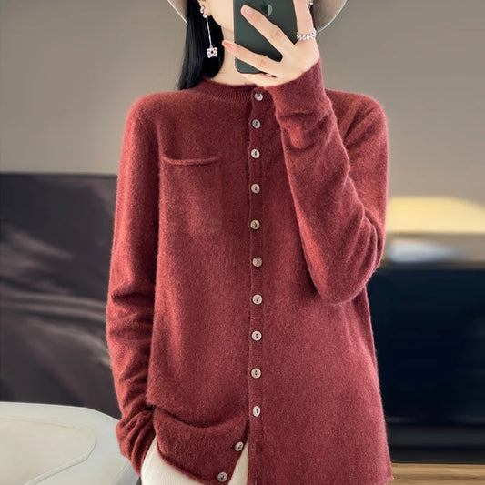 Lima Maglione da Donna in Merino Collo a V Morbido | Traspirante, Leggero 0