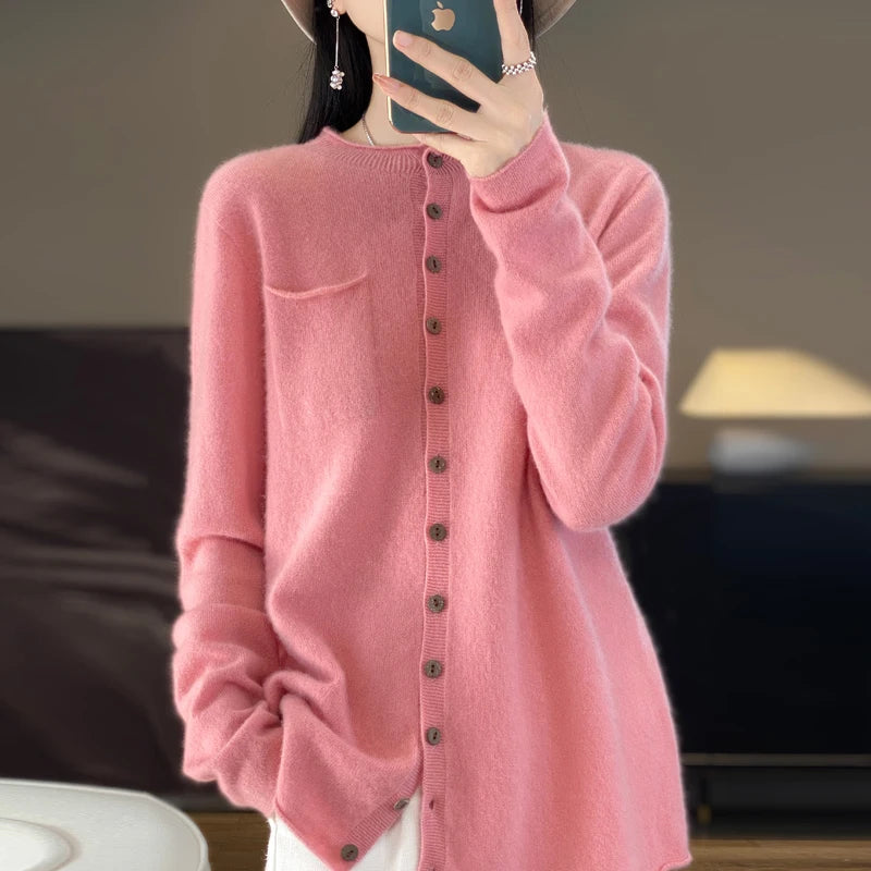 Lima Maglione da Donna in Merino Collo a V Morbido | Traspirante, Leggero 4