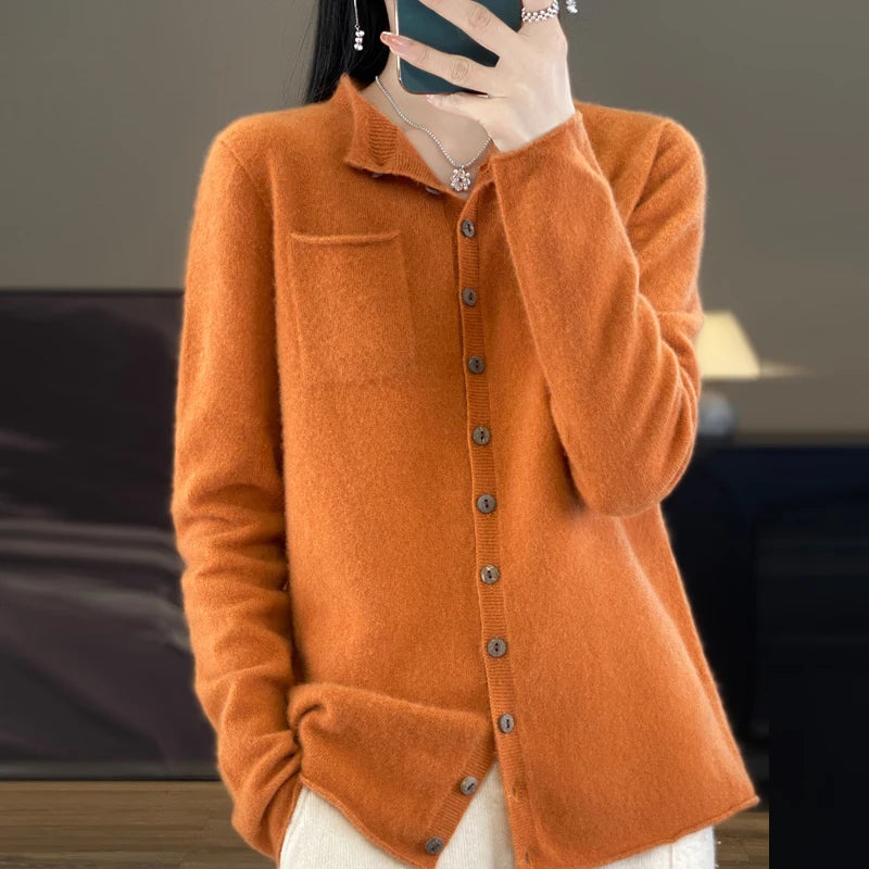 Lima Maglione da Donna in Merino Collo a V Morbido | Traspirante, Leggero 6
