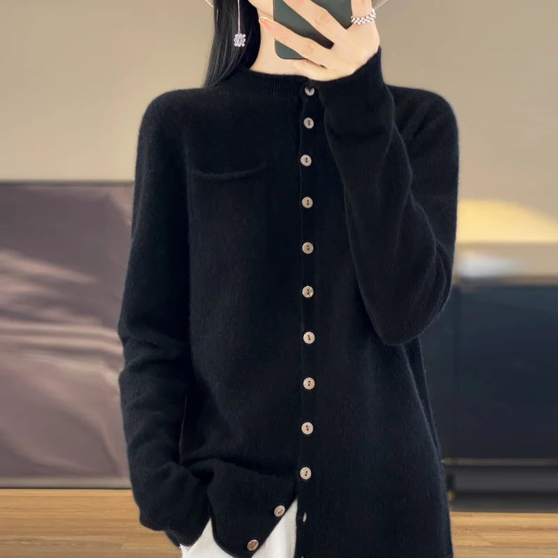 Lima Maglione da Donna in Merino Collo a V Morbido | Traspirante, Leggero 8