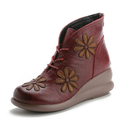 Lina Stivaletti da Donna con Tacco a Wedge in Pelle | Invernali, Floreali 5
