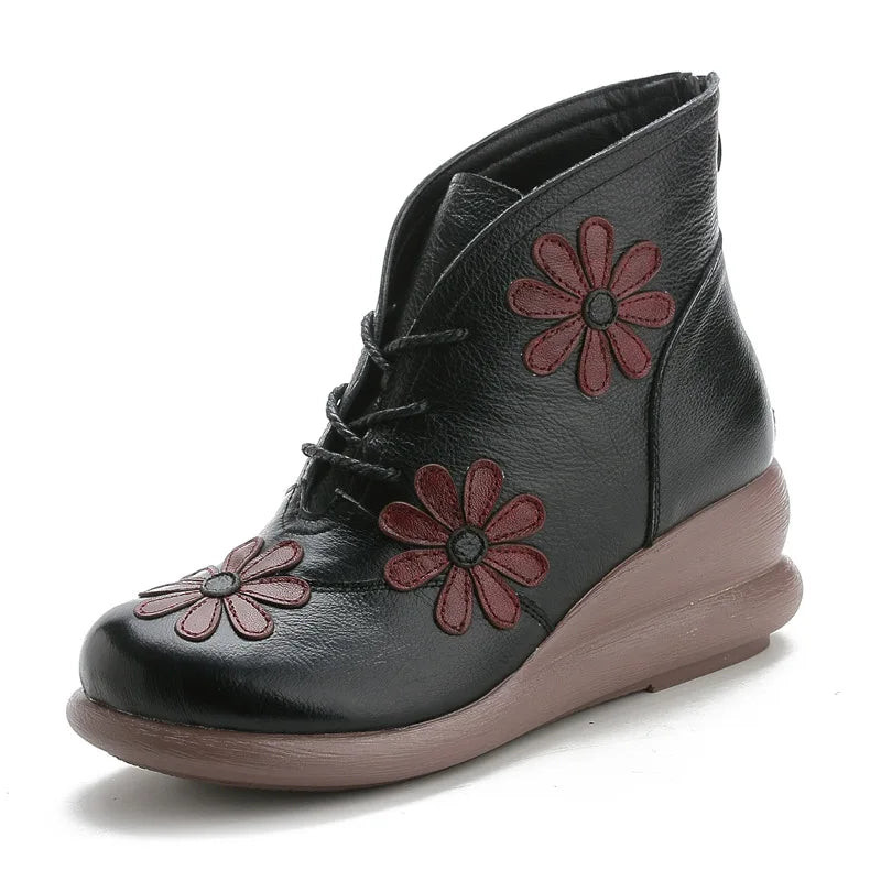 Lina Stivaletti da Donna con Tacco a Wedge in Pelle | Invernali, Floreali 9
