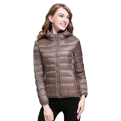 Lino Giacca Invernale da Donna Leggera con Cappuccio | Disponibile in Rosso, Blu, Khaki, Verde 17