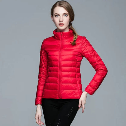 Lino Giacca Invernale da Donna Leggera con Cappuccio | Disponibile in Rosso, Blu, Khaki, Verde 4