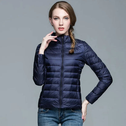 Lino Giacca Invernale da Donna Leggera con Cappuccio | Disponibile in Rosso, Blu, Khaki, Verde 5