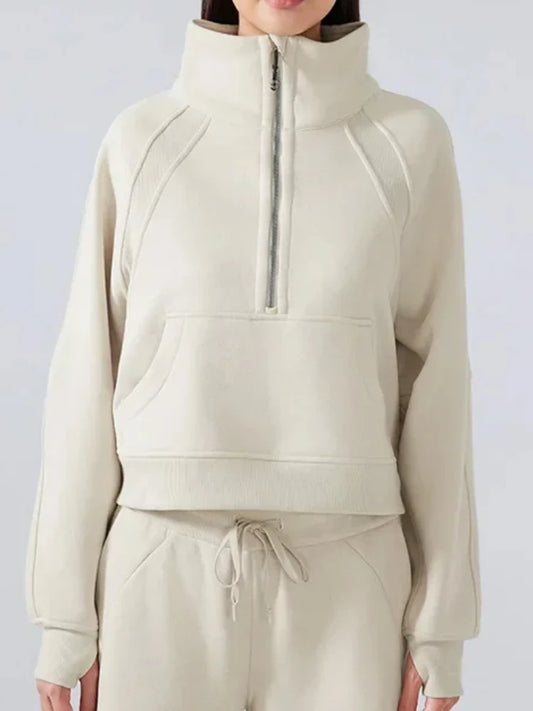 Lino Pullover da Donna Mezza Cerniera con Fleece | Caldo, Elegante 0