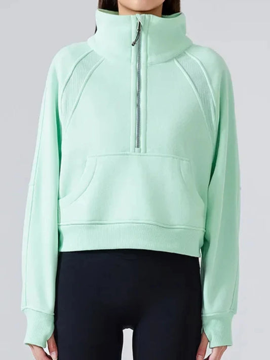 Lino Pullover da Donna Mezza Cerniera con Fleece | Caldo, Elegante 1