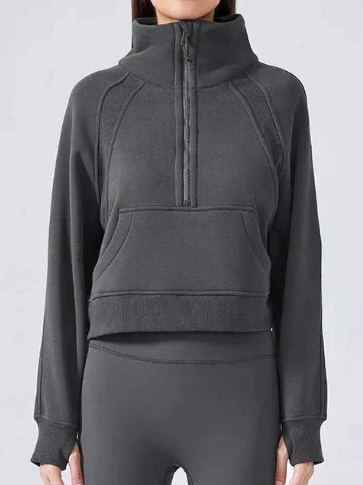 Lino Pullover da Donna Mezza Cerniera con Fleece | Caldo, Elegante 3