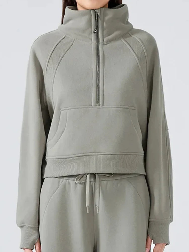Lino Pullover da Donna Mezza Cerniera con Fleece | Caldo, Elegante 4