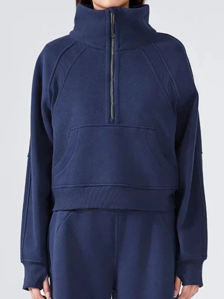 Lino Pullover da Donna Mezza Cerniera con Fleece | Caldo, Elegante 5