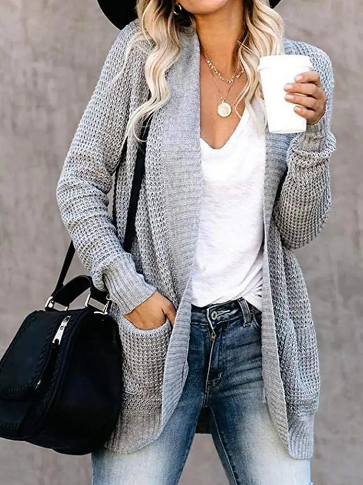 Lira Cardigan da Donna Autunnale con Design Curvo | Maglia Morbida, Casual 0