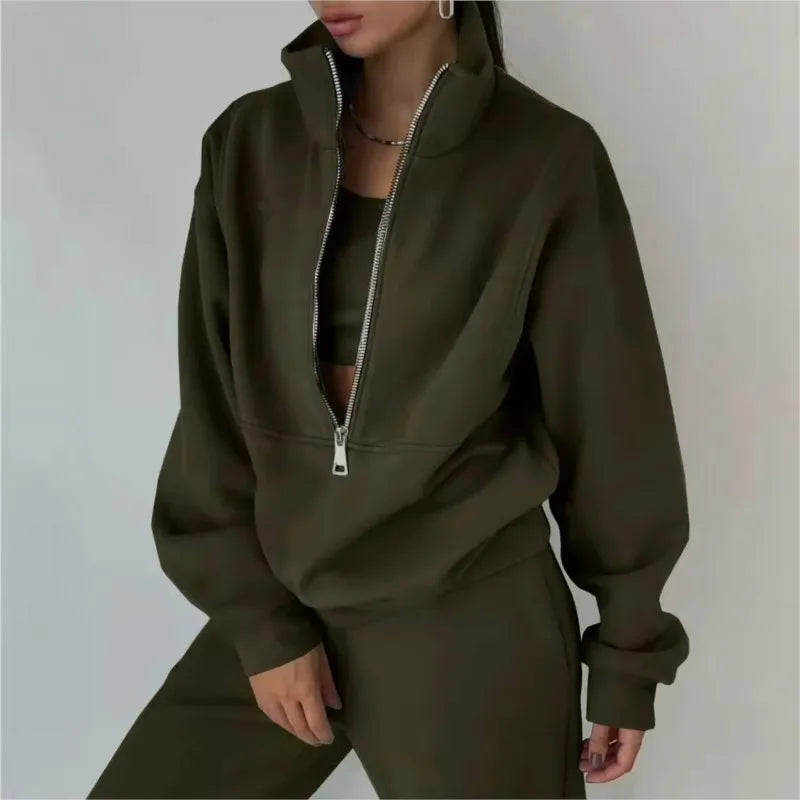 Lira Completo Sportivo da Donna con Zip | Comodo, Caldo 3
