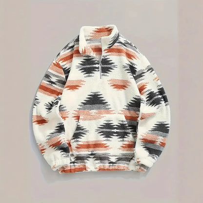 Lira Giacca da Donna Bohemien con Zip in Pile | Stampa, Cappuccio 0