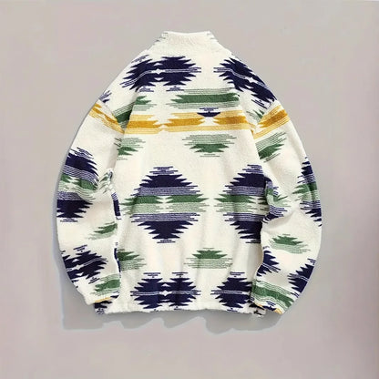 Lira Giacca da Donna Bohemien con Zip in Pile | Stampa, Cappuccio 1