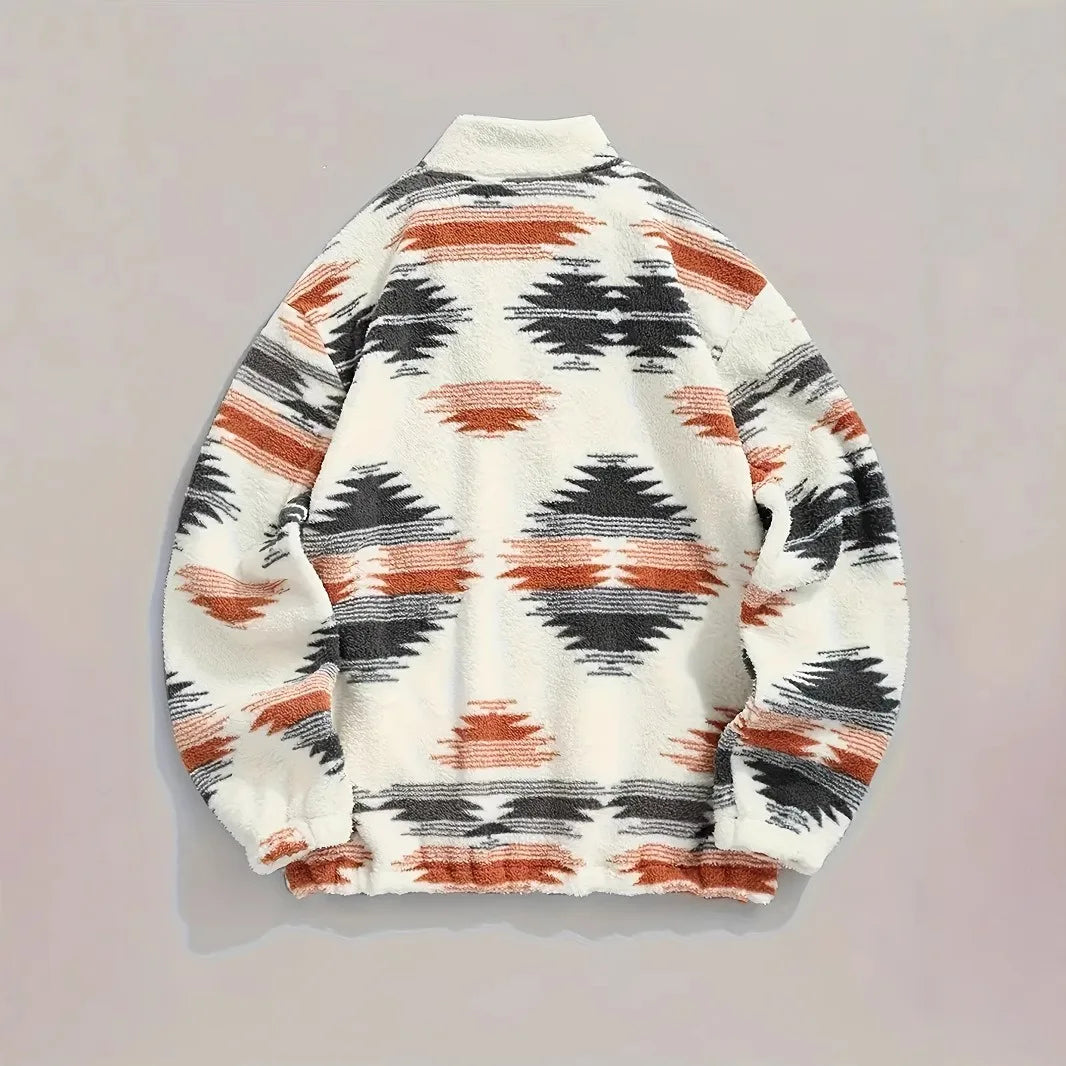 Lira Giacca da Donna Bohemien con Zip in Pile | Stampa, Cappuccio 3