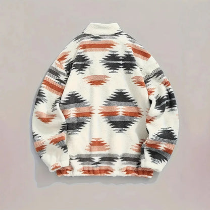 Lira Giacca da Donna Bohemien con Zip in Pile | Stampa, Cappuccio 3