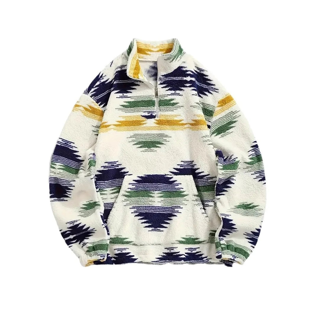 Lira Giacca da Donna Bohemien con Zip in Pile | Stampa, Cappuccio 4