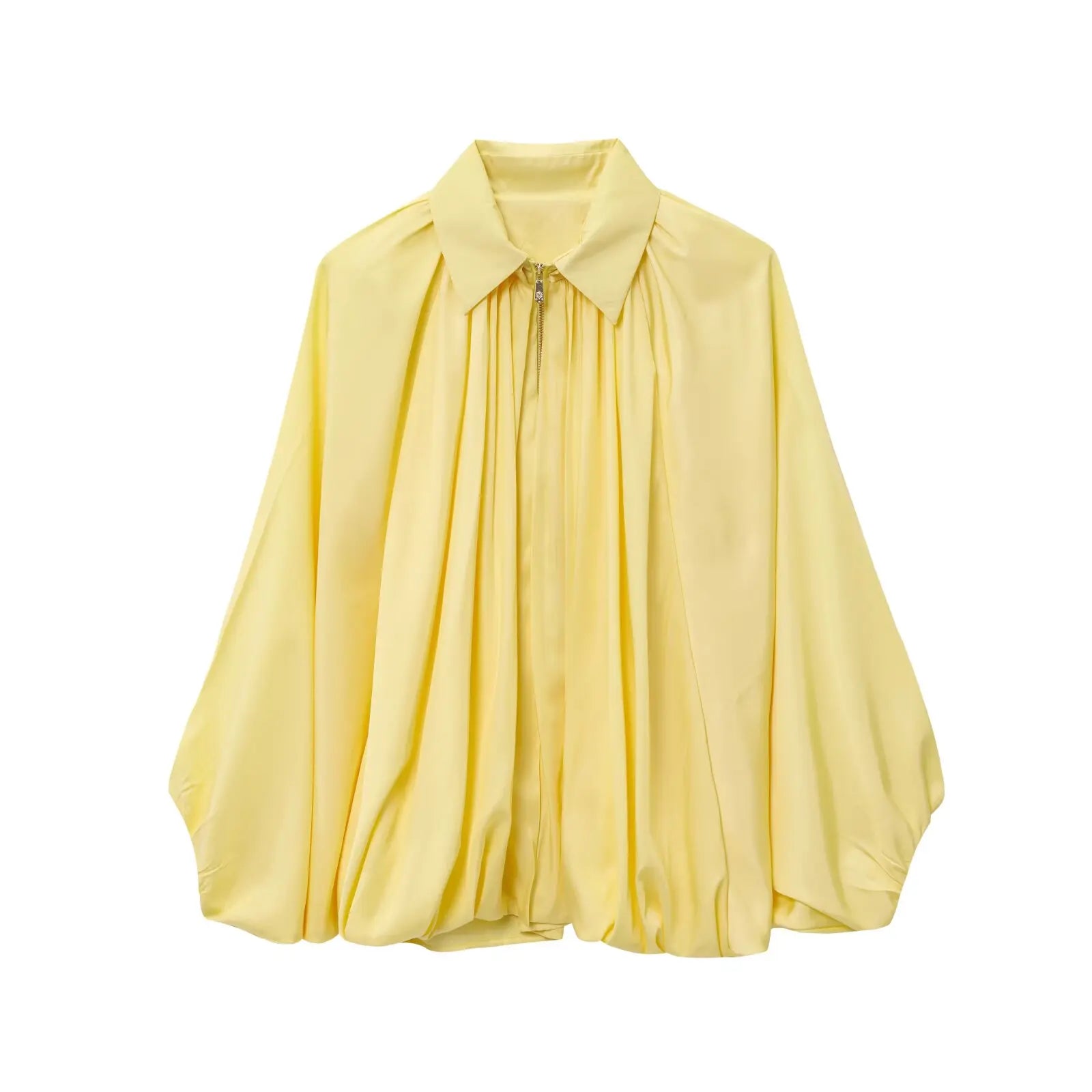 Lira Giacche da Donna Sportive in Satin Leggere | Maniche Lunghe, Design Pieghettato 1