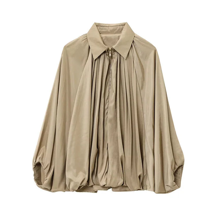 Lira Giacche da Donna Sportive in Satin Leggere | Maniche Lunghe, Design Pieghettato 6