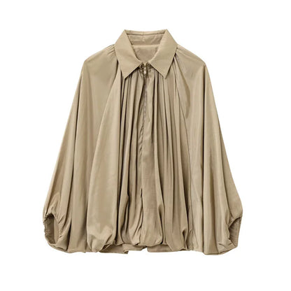 Lira Giacche da Donna Sportive in Satin Leggere | Maniche Lunghe, Design Pieghettato 6