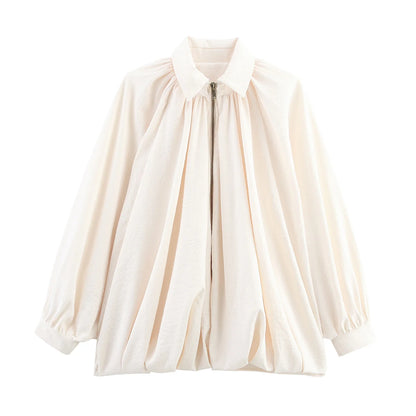 Lira Giacche da Donna Sportive in Satin Leggere | Maniche Lunghe, Design Pieghettato 7