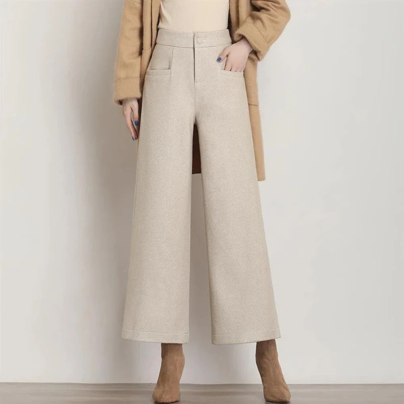 Lira Pantaloni da Donna in Lana Spessi Ampi per Stile Casual | Comodi, Con Tasche 0