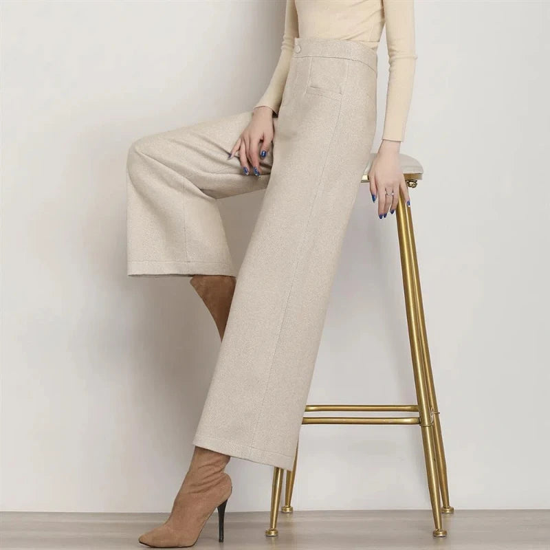 Lira Pantaloni da Donna in Lana Spessi Ampi per Stile Casual | Comodi, Con Tasche 1