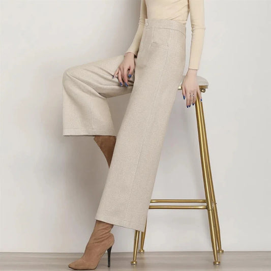 Lira Pantaloni da Donna in Lana Spessi Ampi per Stile Casual | Comodi, Con Tasche 1